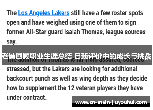 老詹回顾职业生涯总结 自我评价中的成长与挑战